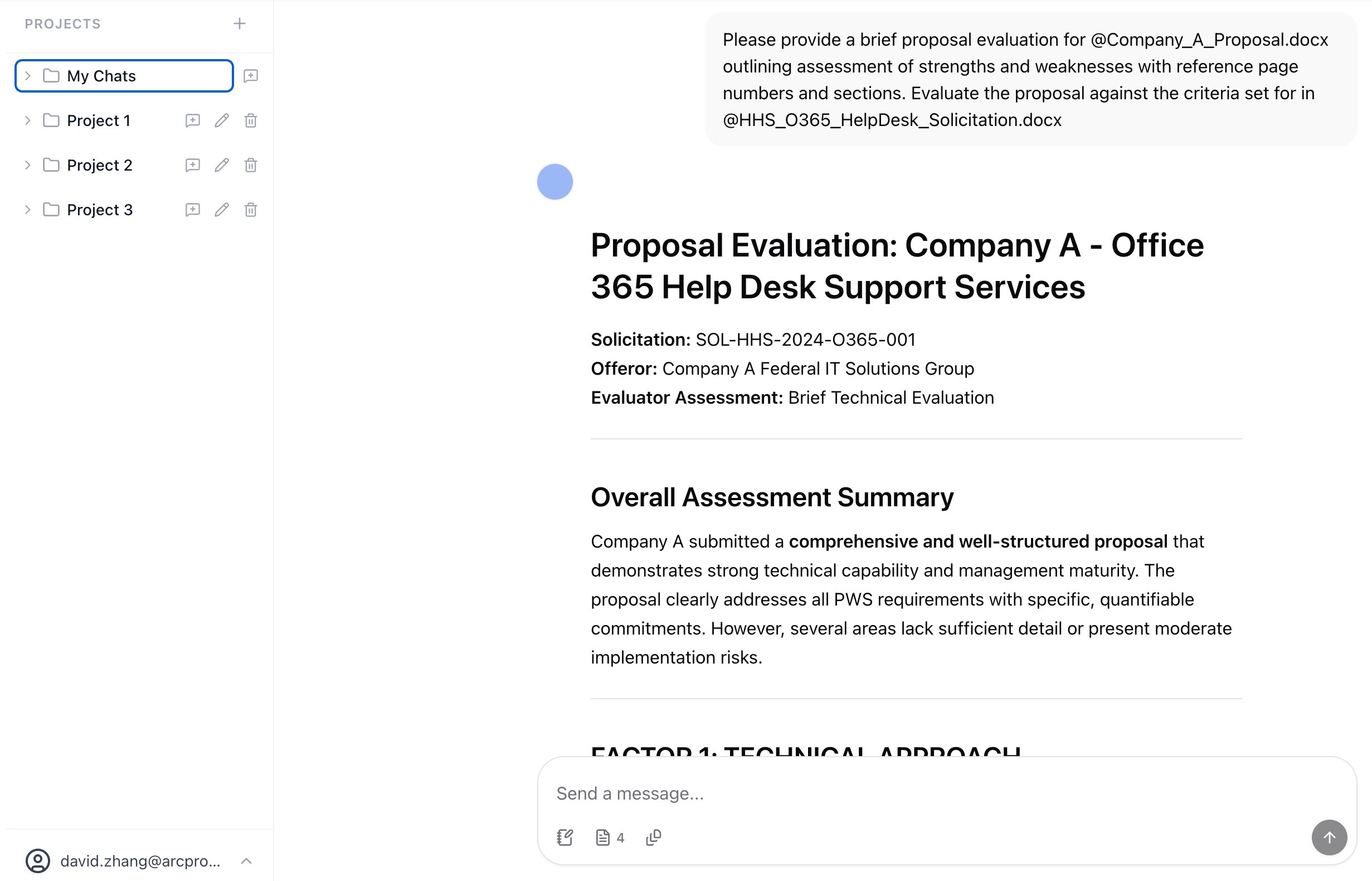 ArcInsight AI-powered document generation and policy assistant for government procurement professionals